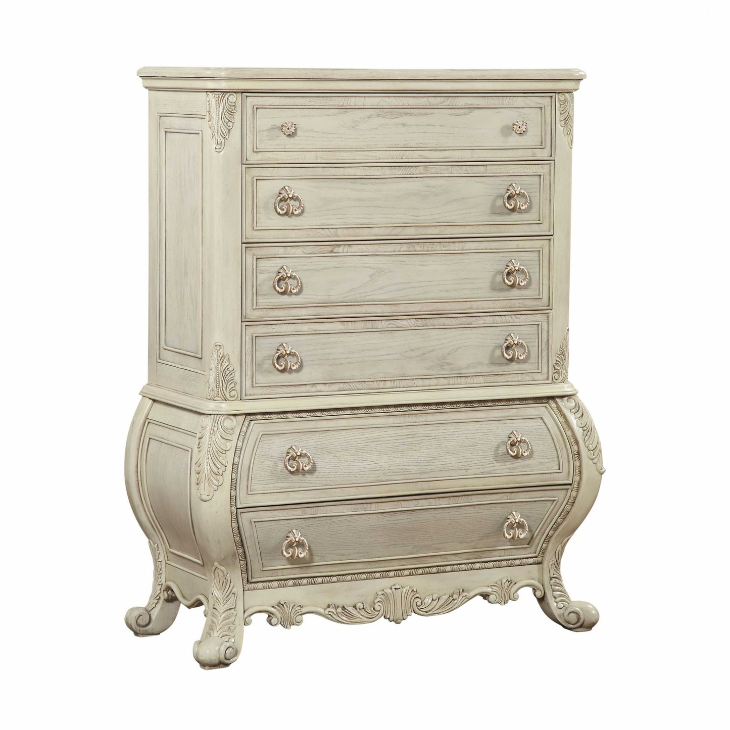 Natural Solid Wood 6-Drawer Double Dresser