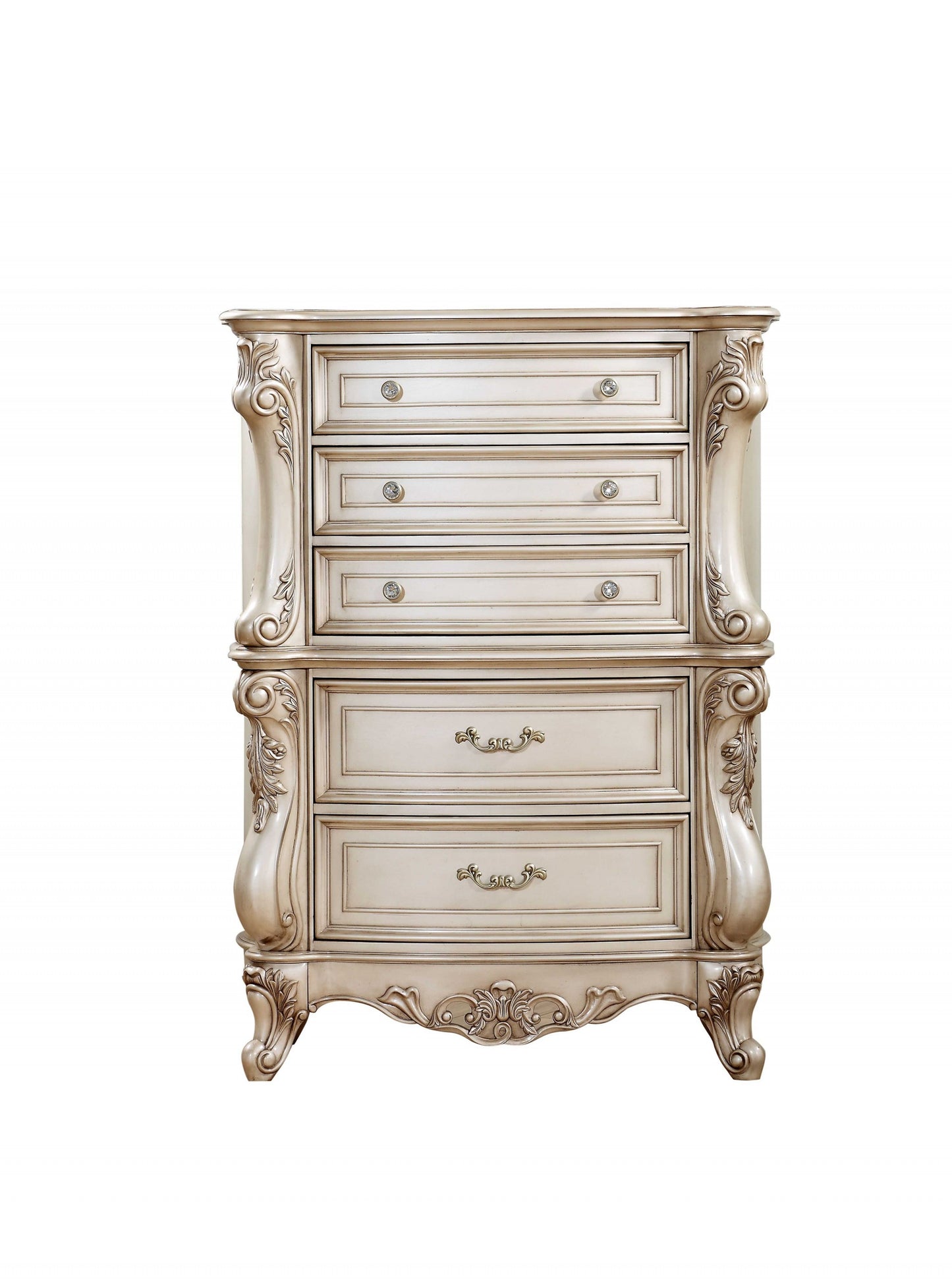 Gray Solid Wood 6-Drawer Double Dresser