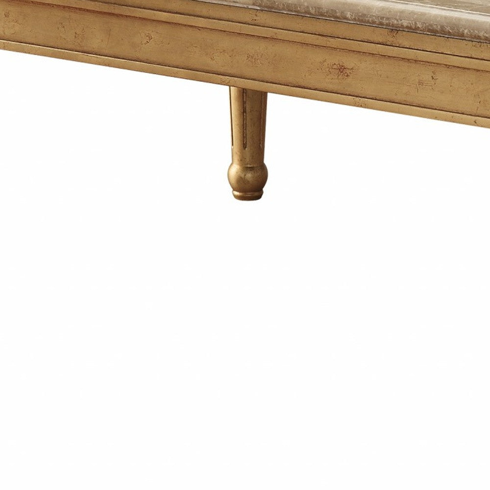 Marble Antique Gold Wood Coffee Table