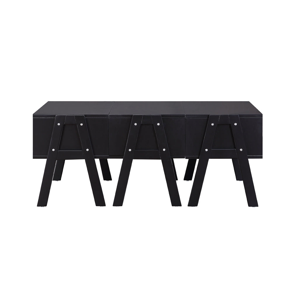Black Convertible Coffee Table w/ 3 Drawers