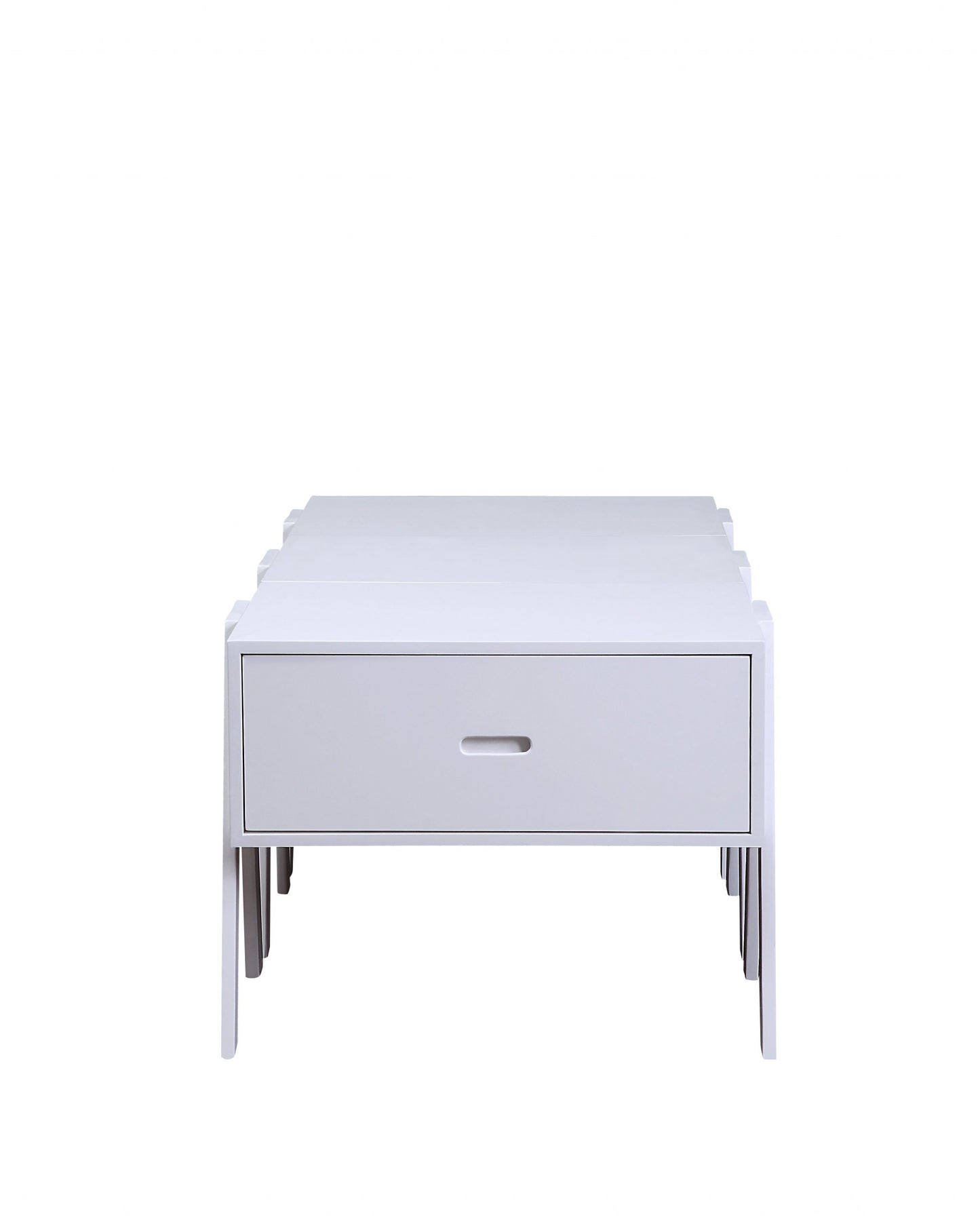 Sleek White Convertible Coffee Table
