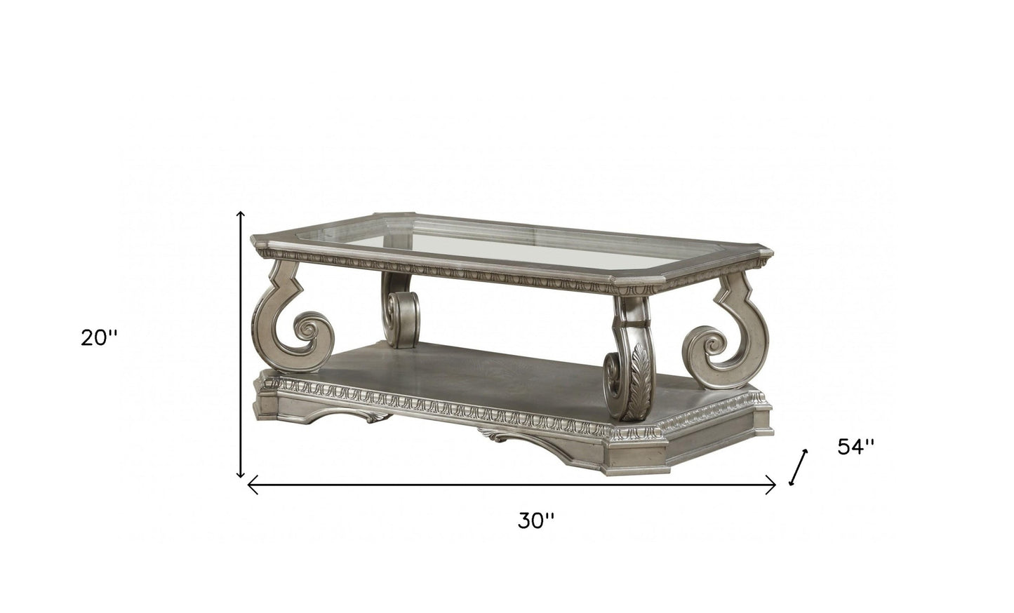 Glass & Solid Wood Coffee Table