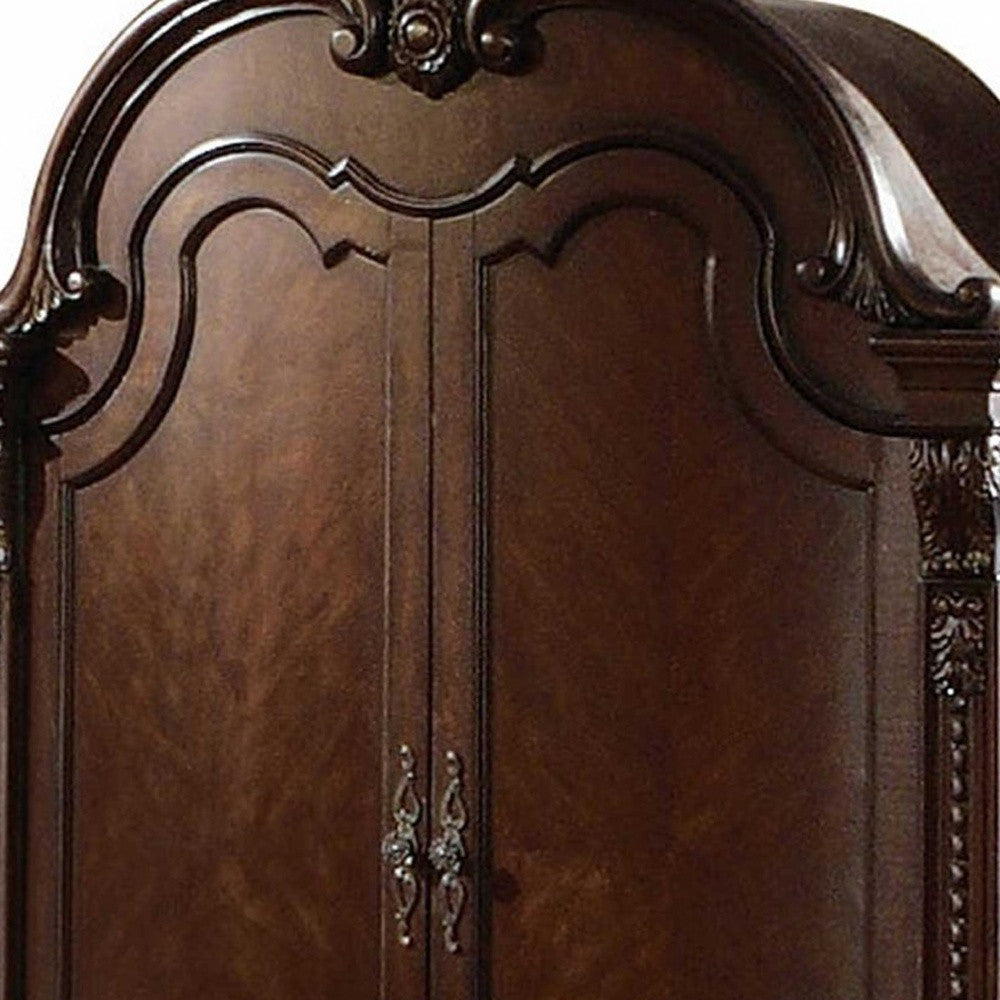 Dark Brown Solid Wood 6-Drawer Double Dresser