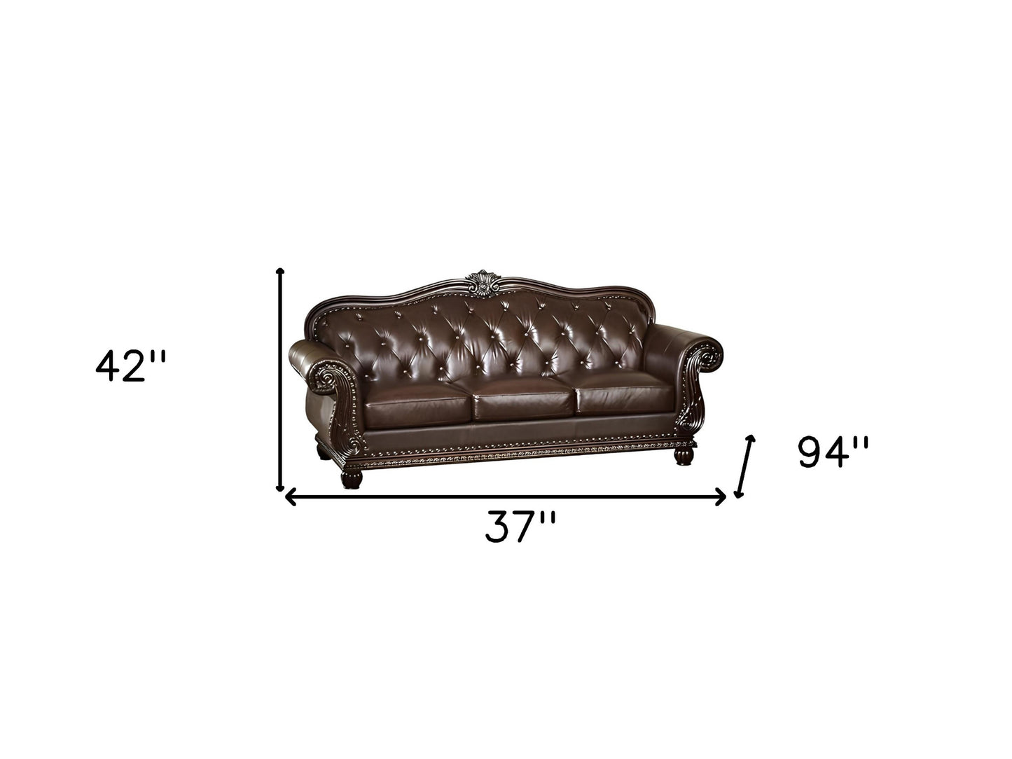 Espresso Top Grain Leather Sofa