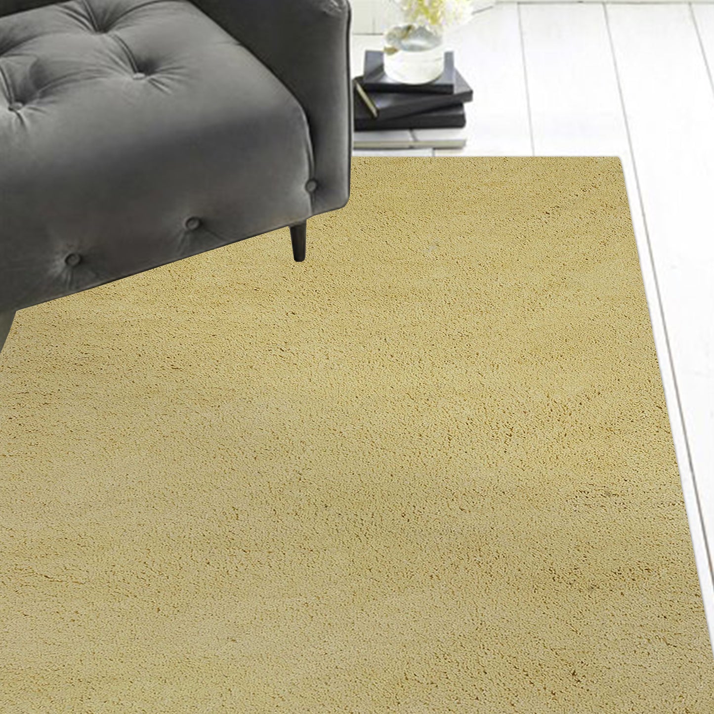 8 x 10 Polyester Canary Yellow Rug