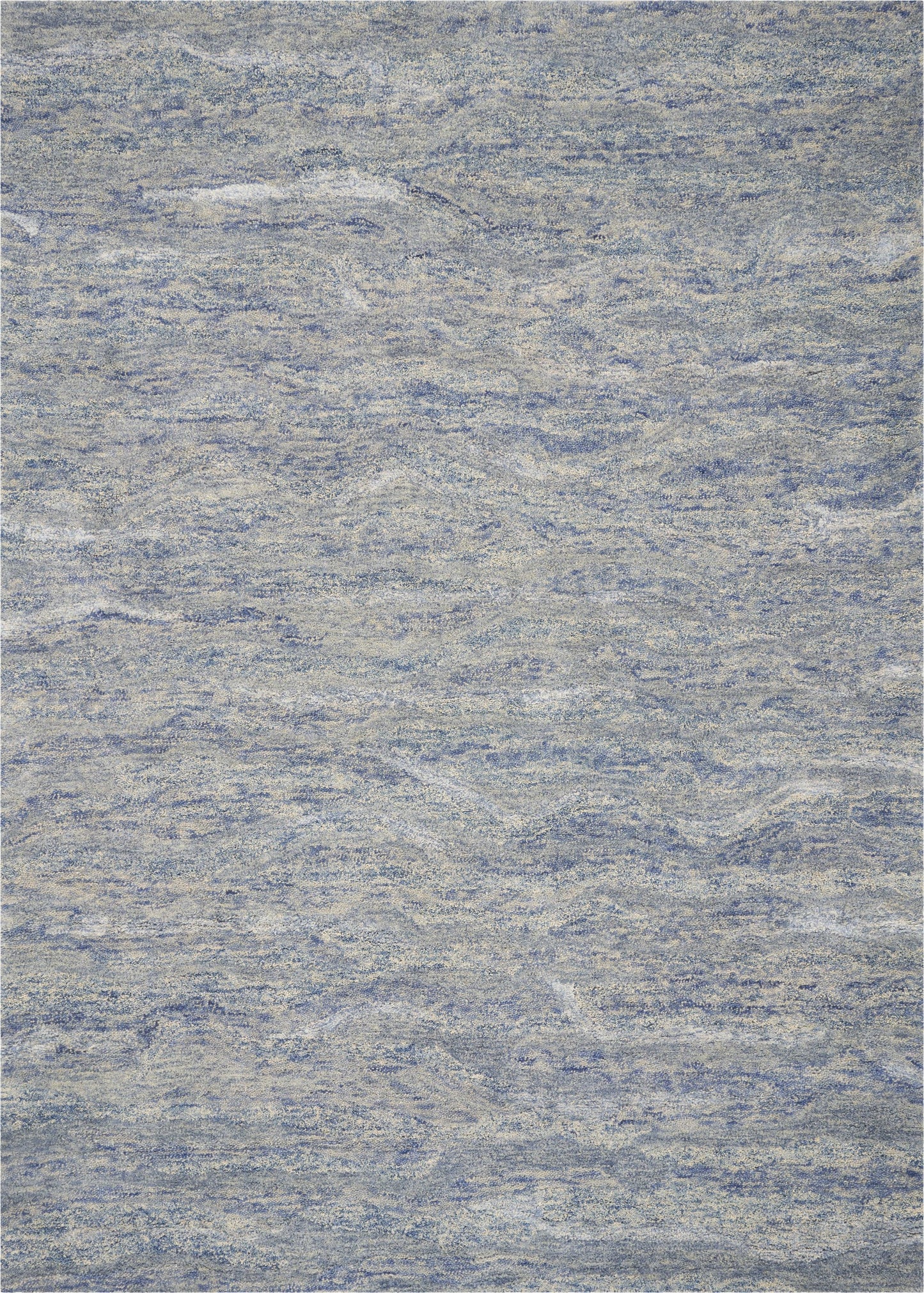7 x 9 Wool & Viscose Ocean Blue Rug