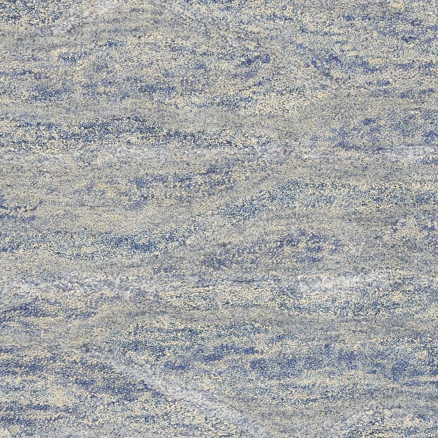 7 x 9 Wool & Viscose Ocean Blue Rug