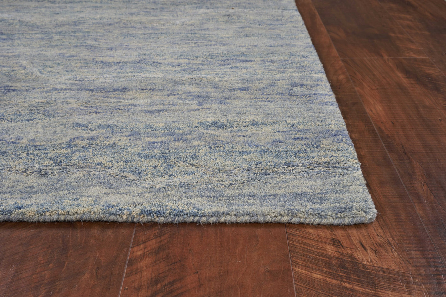 7 x 9 Wool & Viscose Ocean Blue Rug