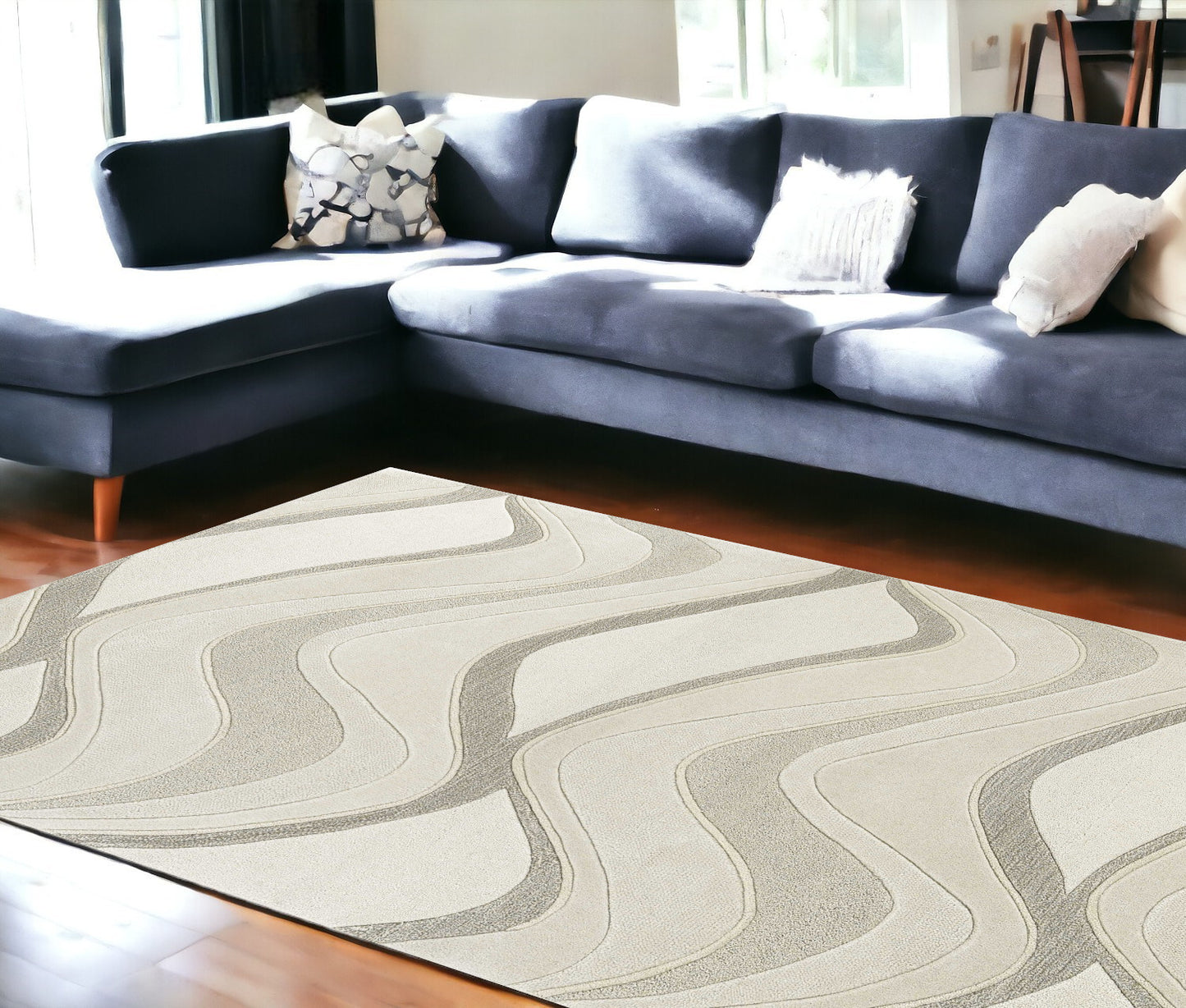 8 x 10 6 Wool Ivory Rug