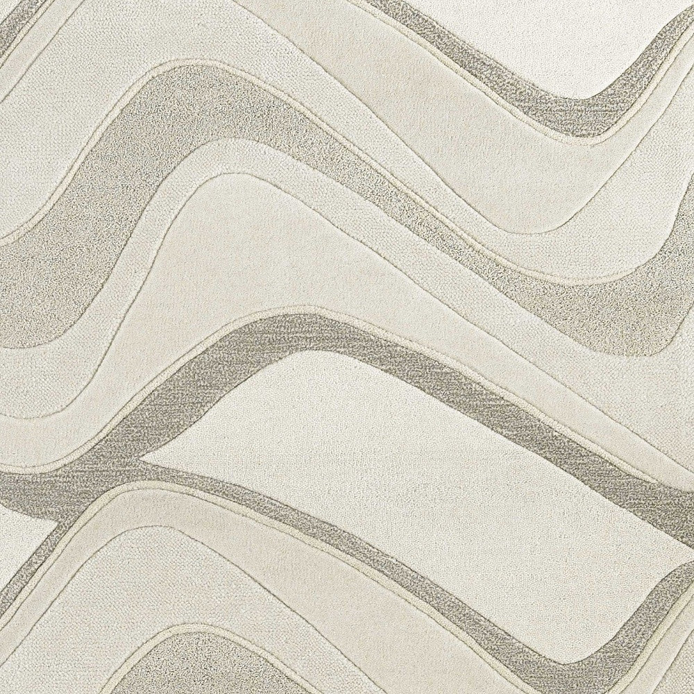 8 x 10 6 Wool Ivory Rug