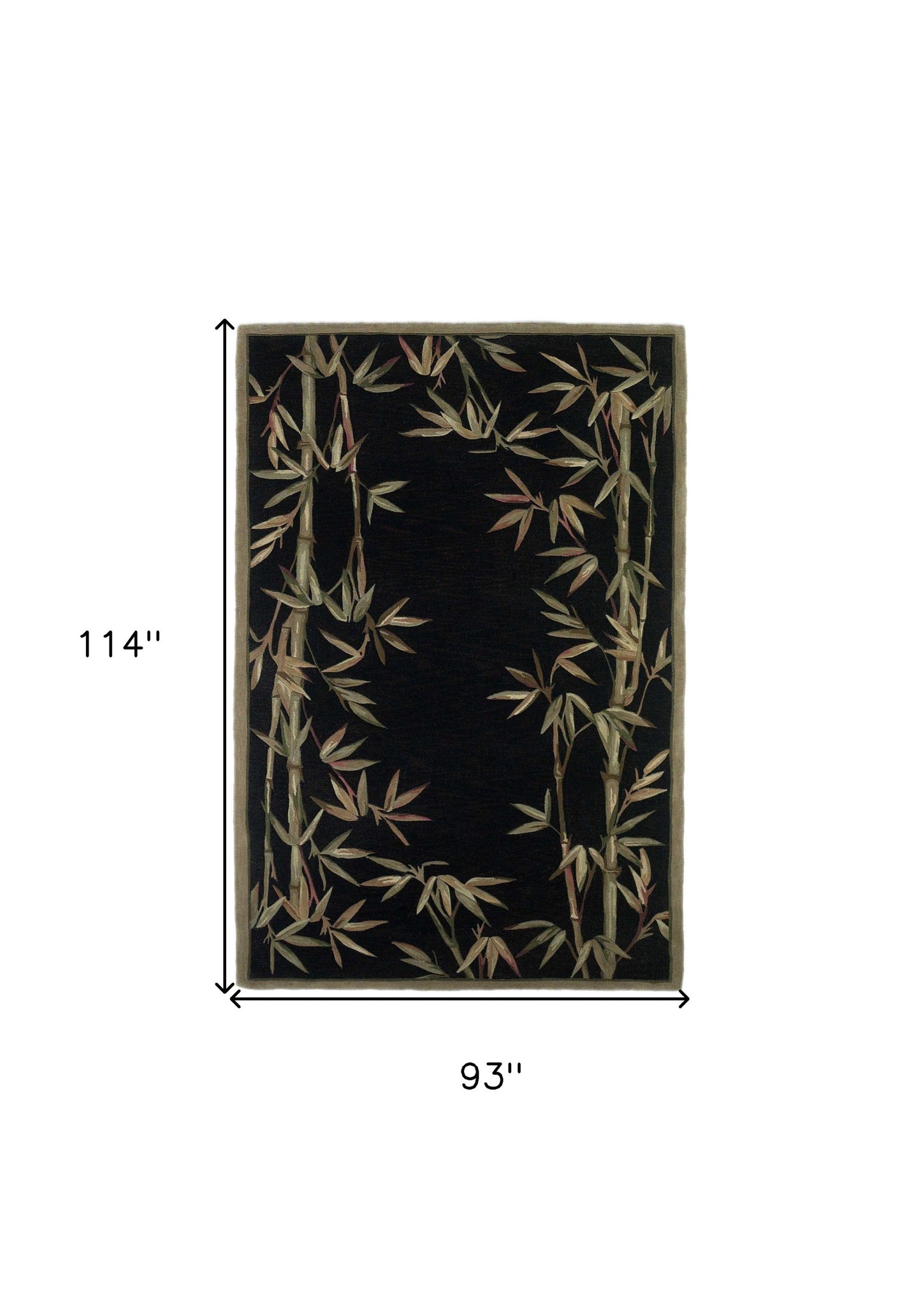 8 x 10 Black Hand Tufted Bordered Bamboo Indoor Rug