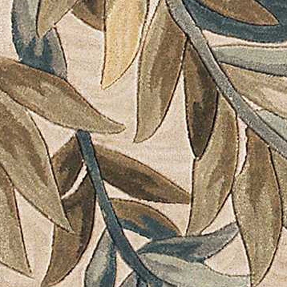 9 x 12 Ivory Hand Tufted Pinnate Fronds Indoor Rug