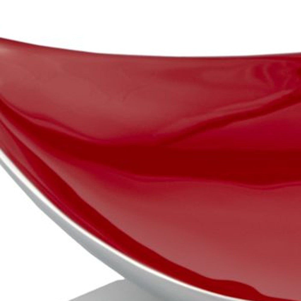 Silver And Red Triangular Bowl