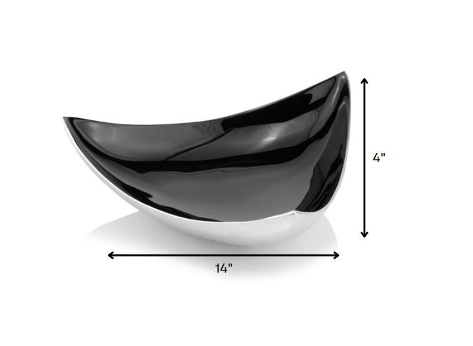 Black and Silver Triangular Bowl