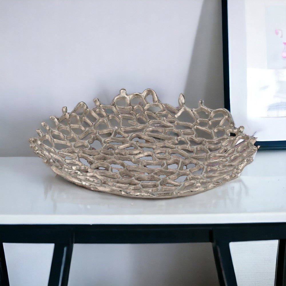 Silver Coral Decorative Bowl