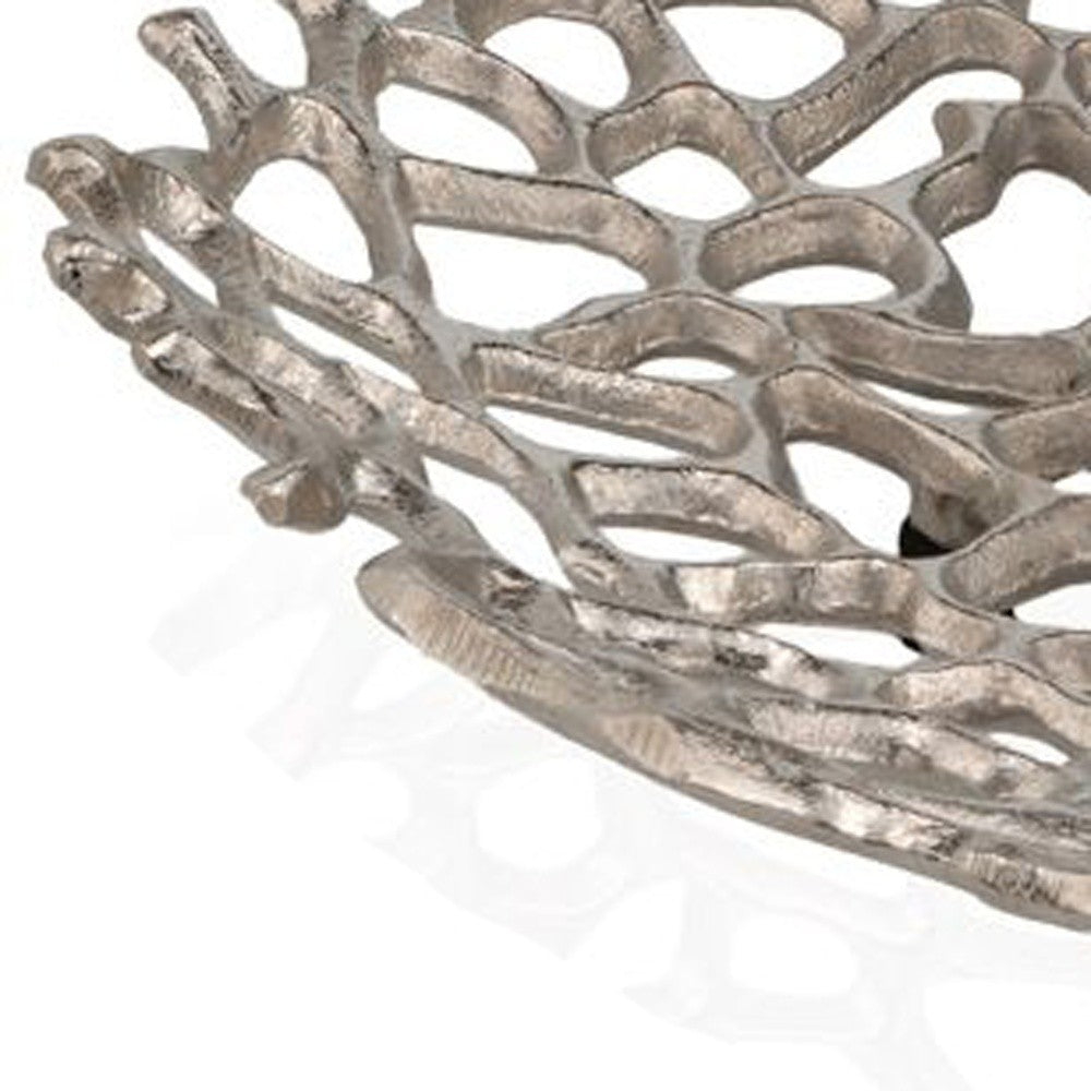 Silver Coral Decorative Bowl