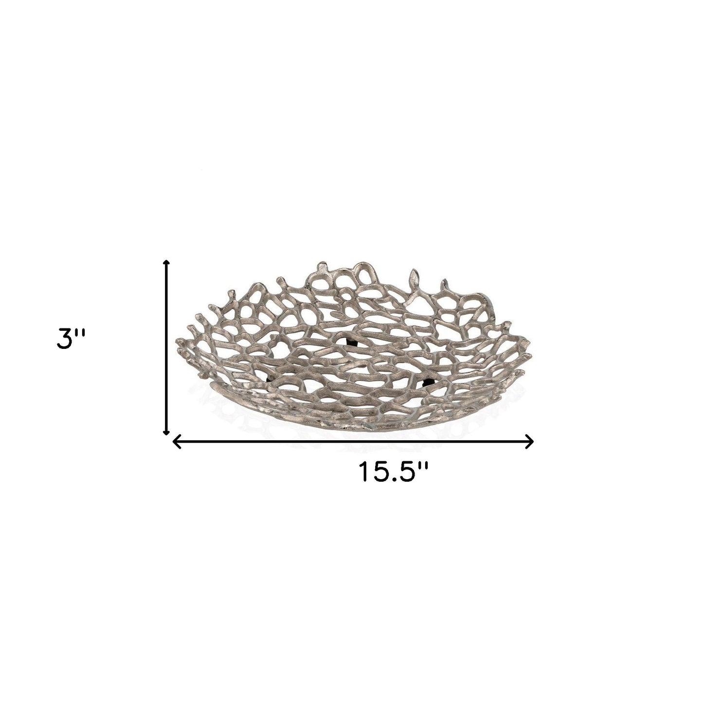 Silver Coral Decorative Bowl