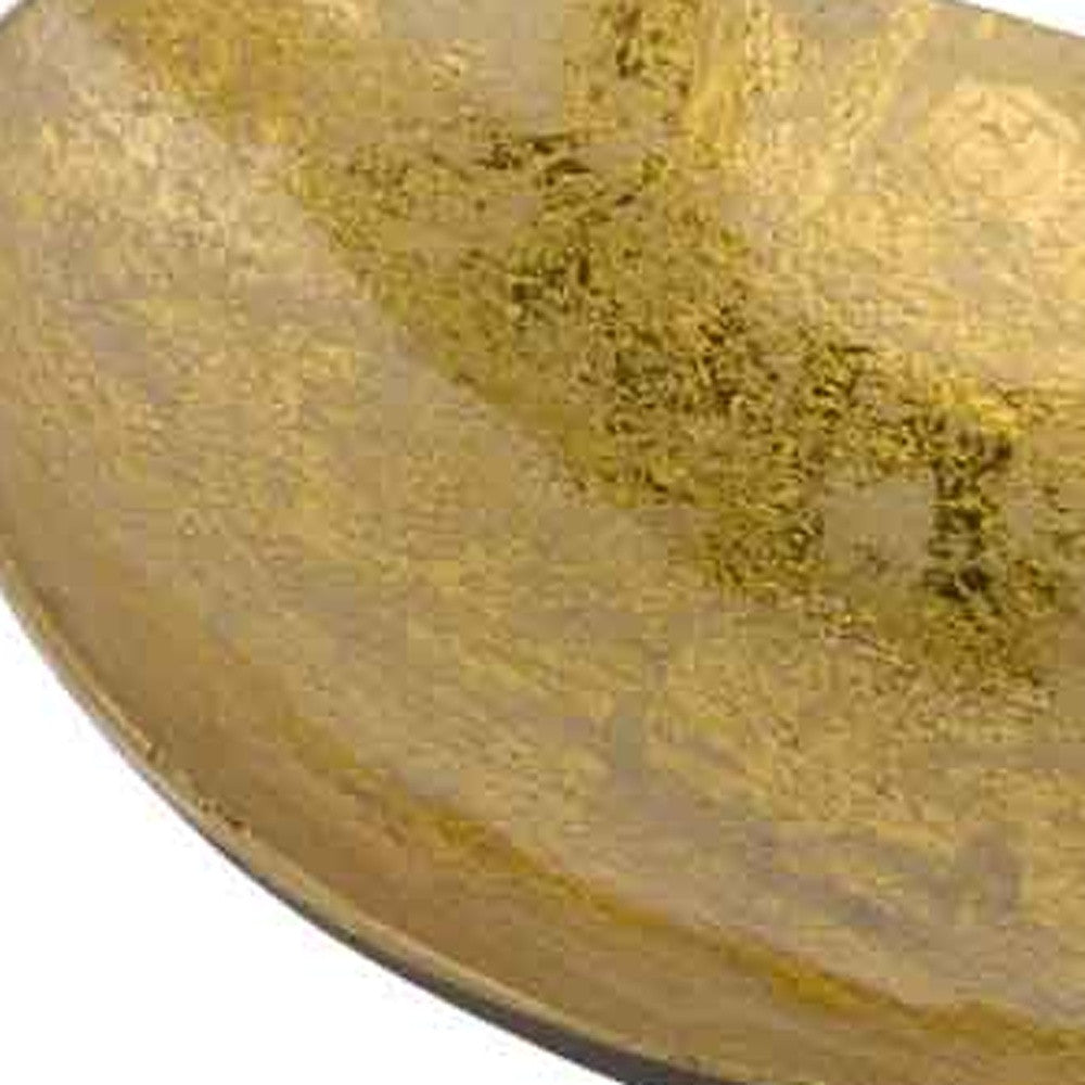 Gold and Bronze Oval Centerpiece Bowl