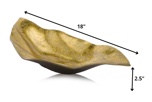 Gold Modern Wavy Centerpiece Bowl