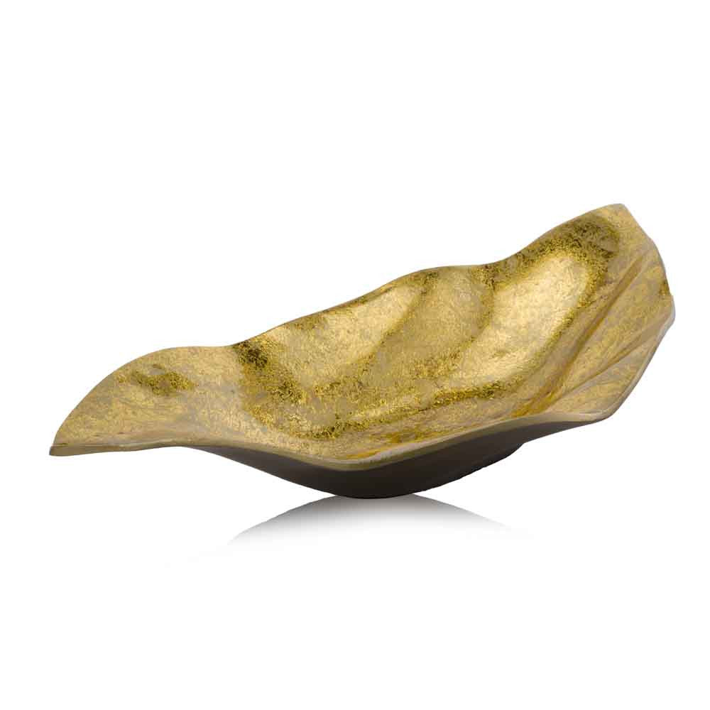 Gold Modern Wavy Centerpiece Bowl