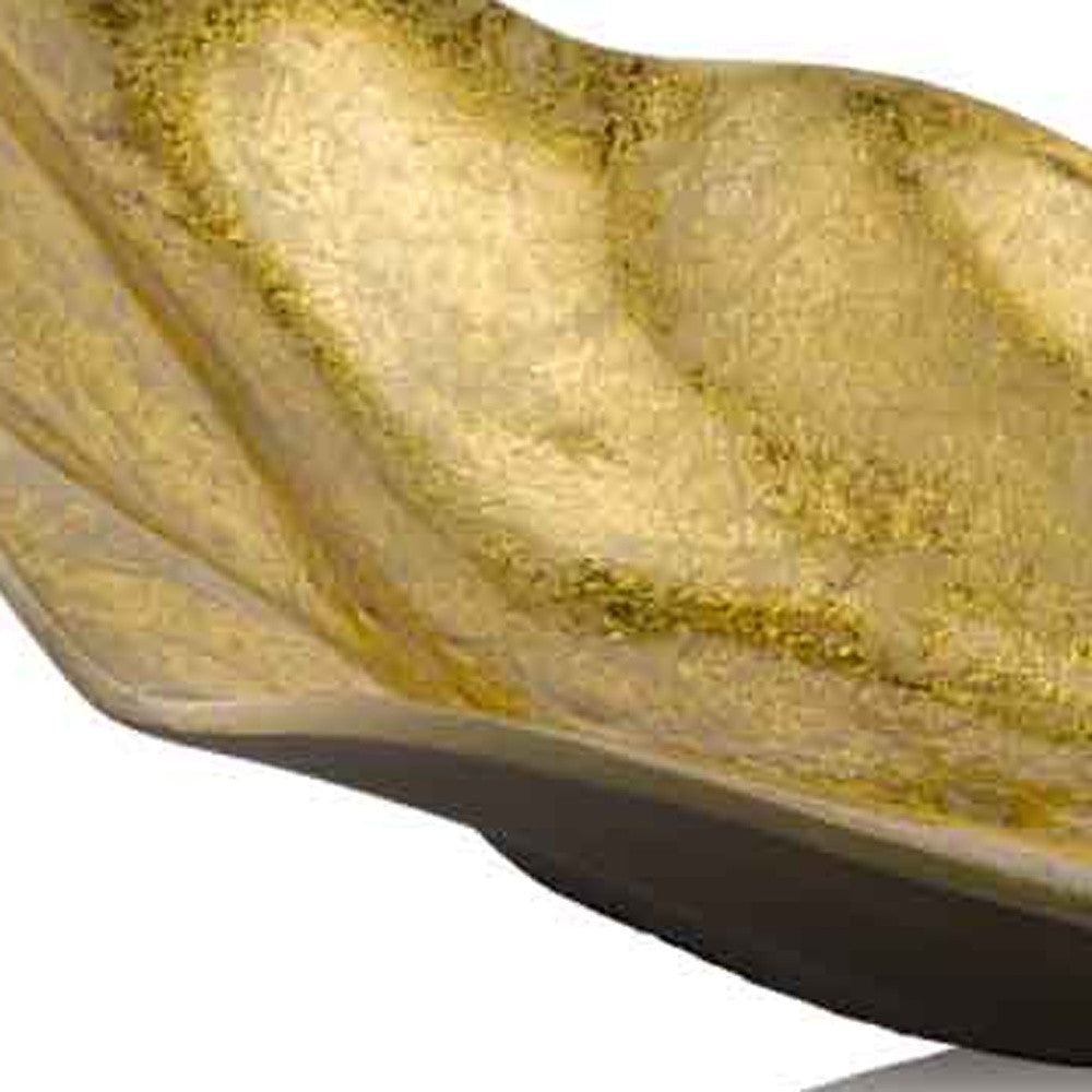 Gold Modern Wavy Centerpiece Bowl