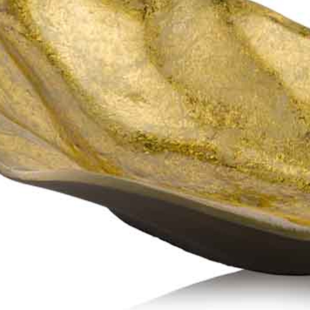 Gold Modern Wavy Centerpiece Bowl