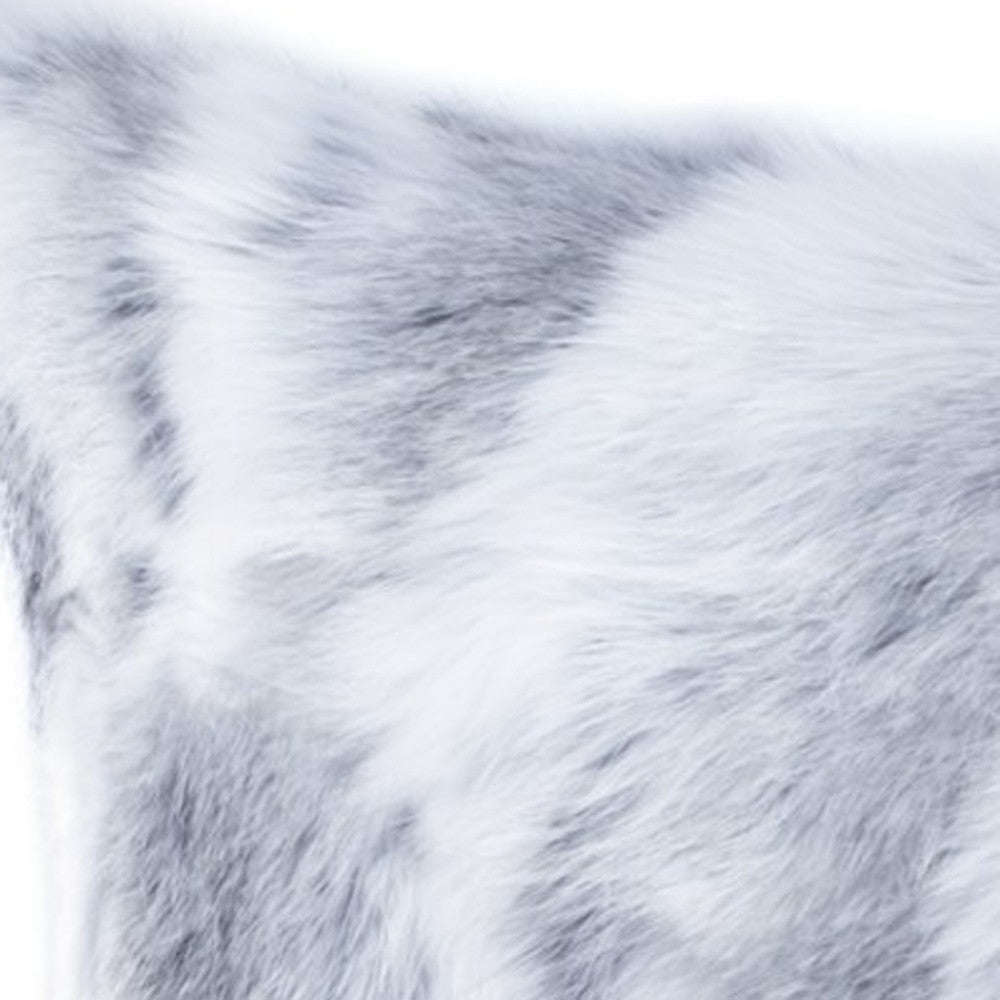 Grey Natural Rabbit Fur Pillow