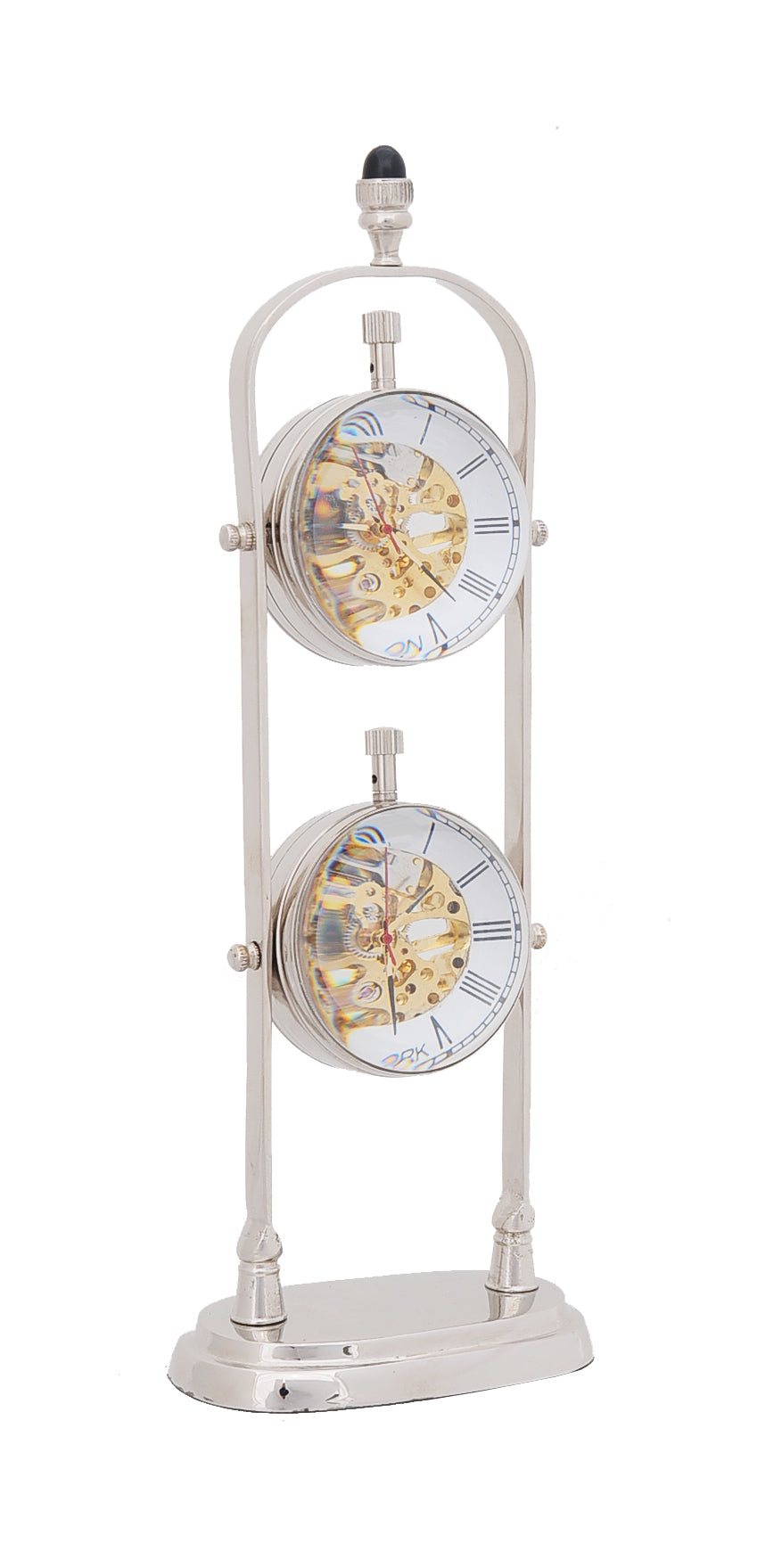 Brass See Thru Clock Double