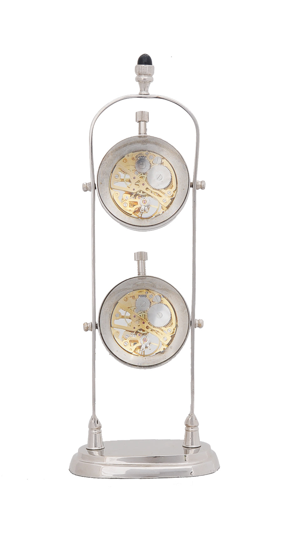 Brass See Thru Clock Double