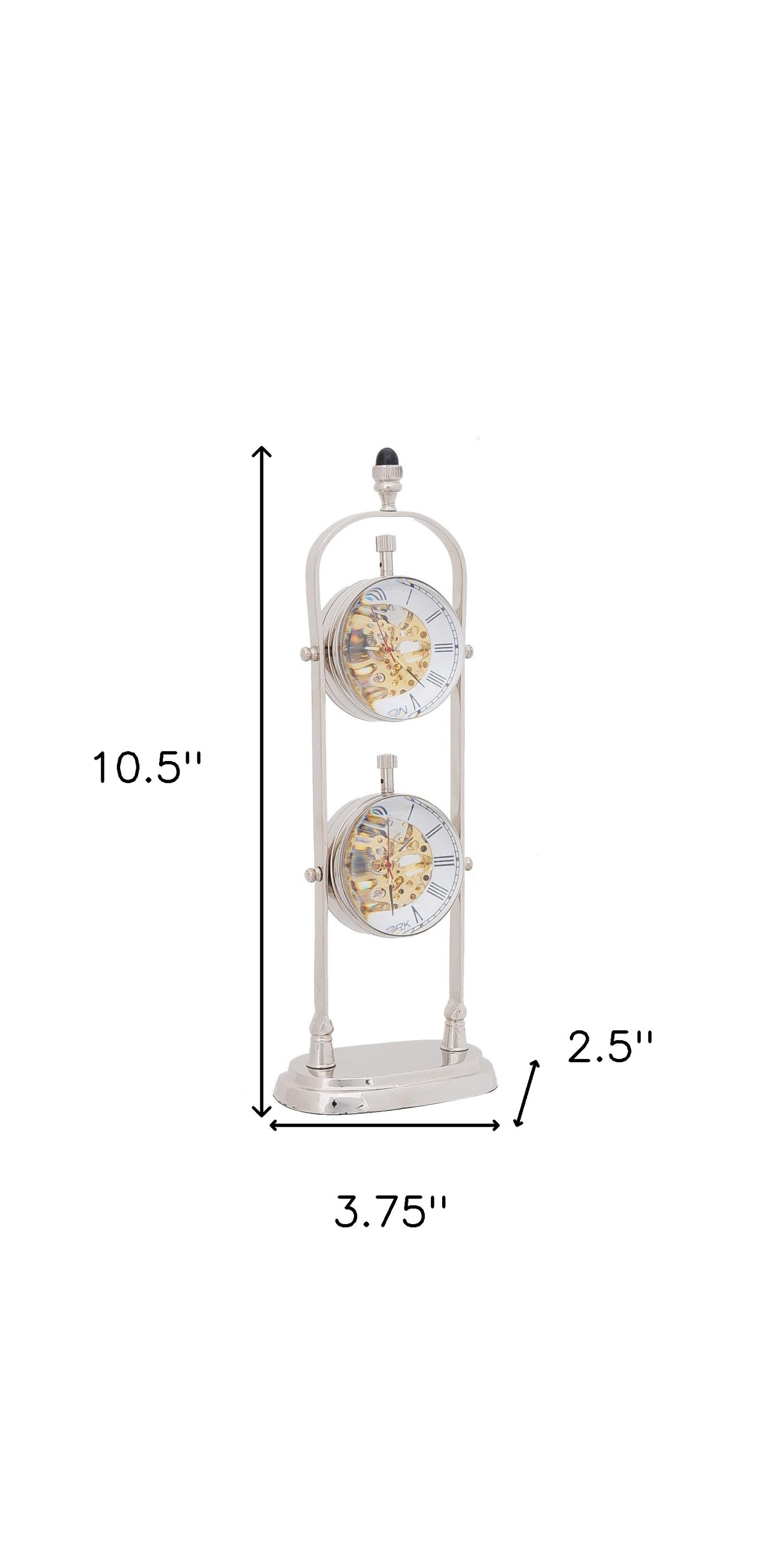 Brass See Thru Clock Double