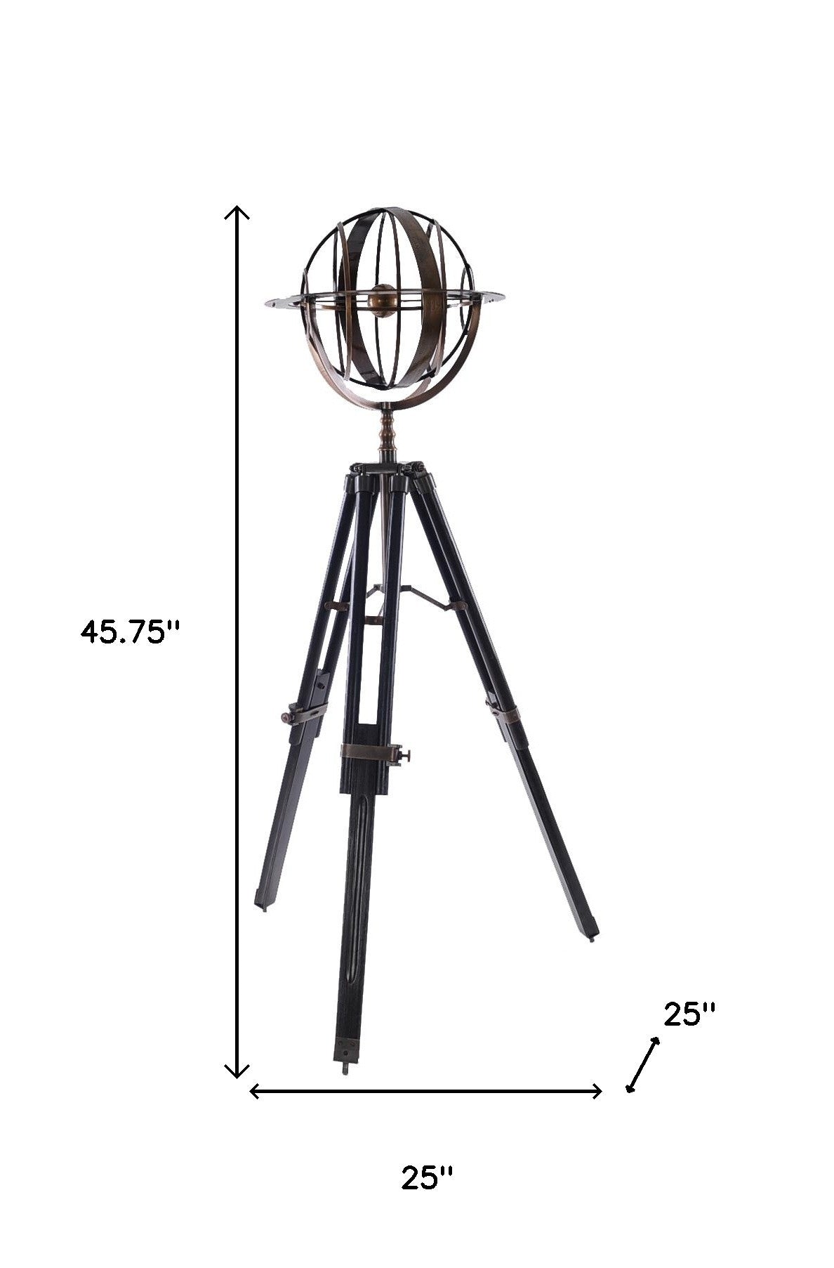 Brass Armillary With Wood Stand