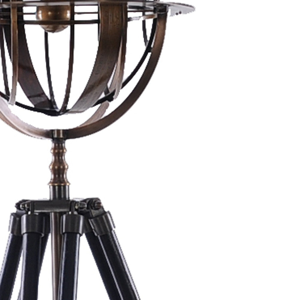Brass Armillary With Wood Stand