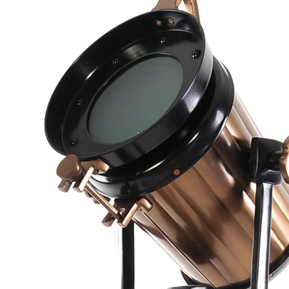Alum Steel Spot Light Wood Stand Textured Glass