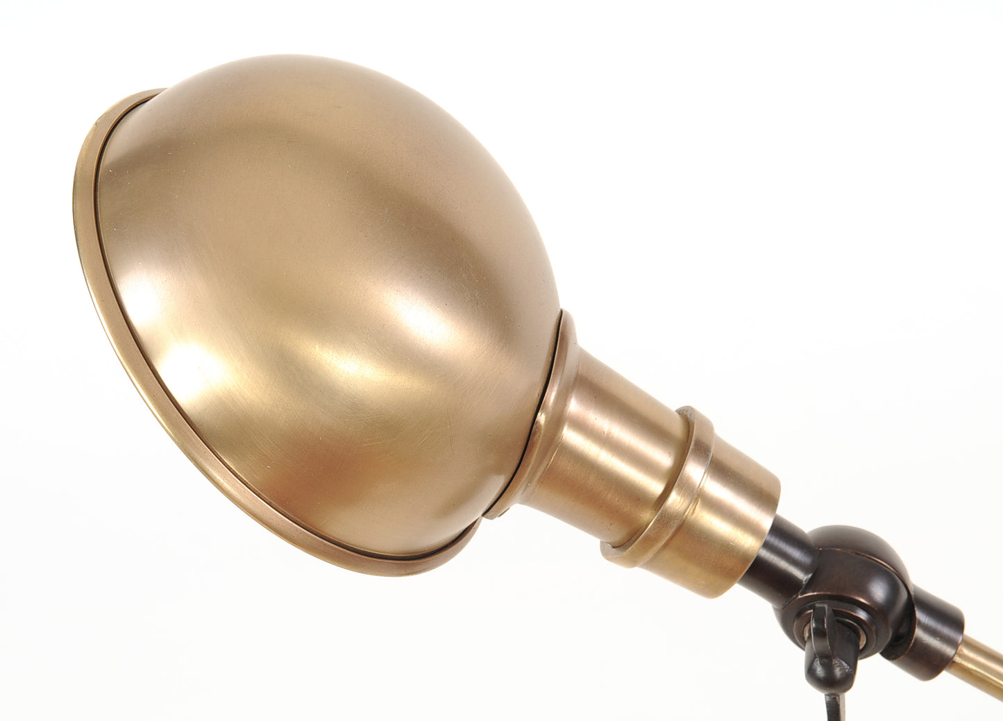 Black Adjustable Desk Table Lamp w/ Gold Bowl Shade