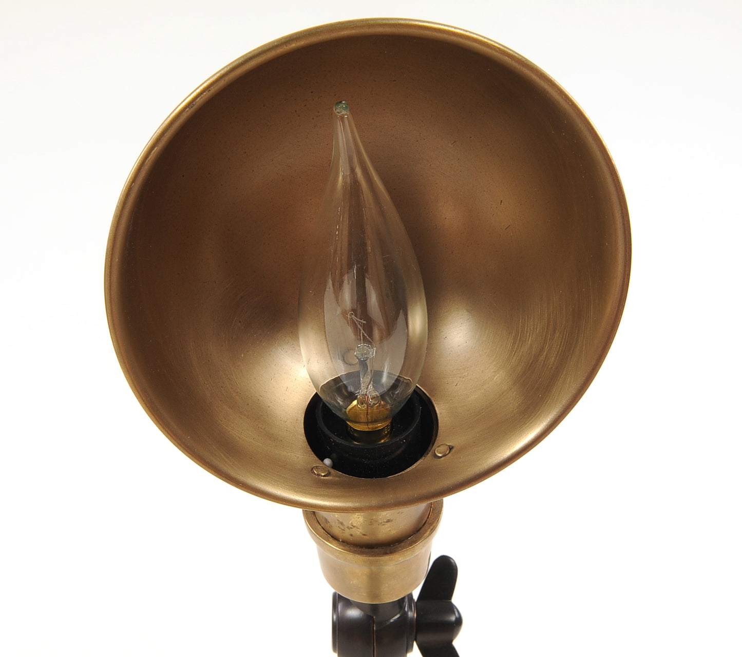 Black Adjustable Desk Table Lamp w/ Gold Bowl Shade
