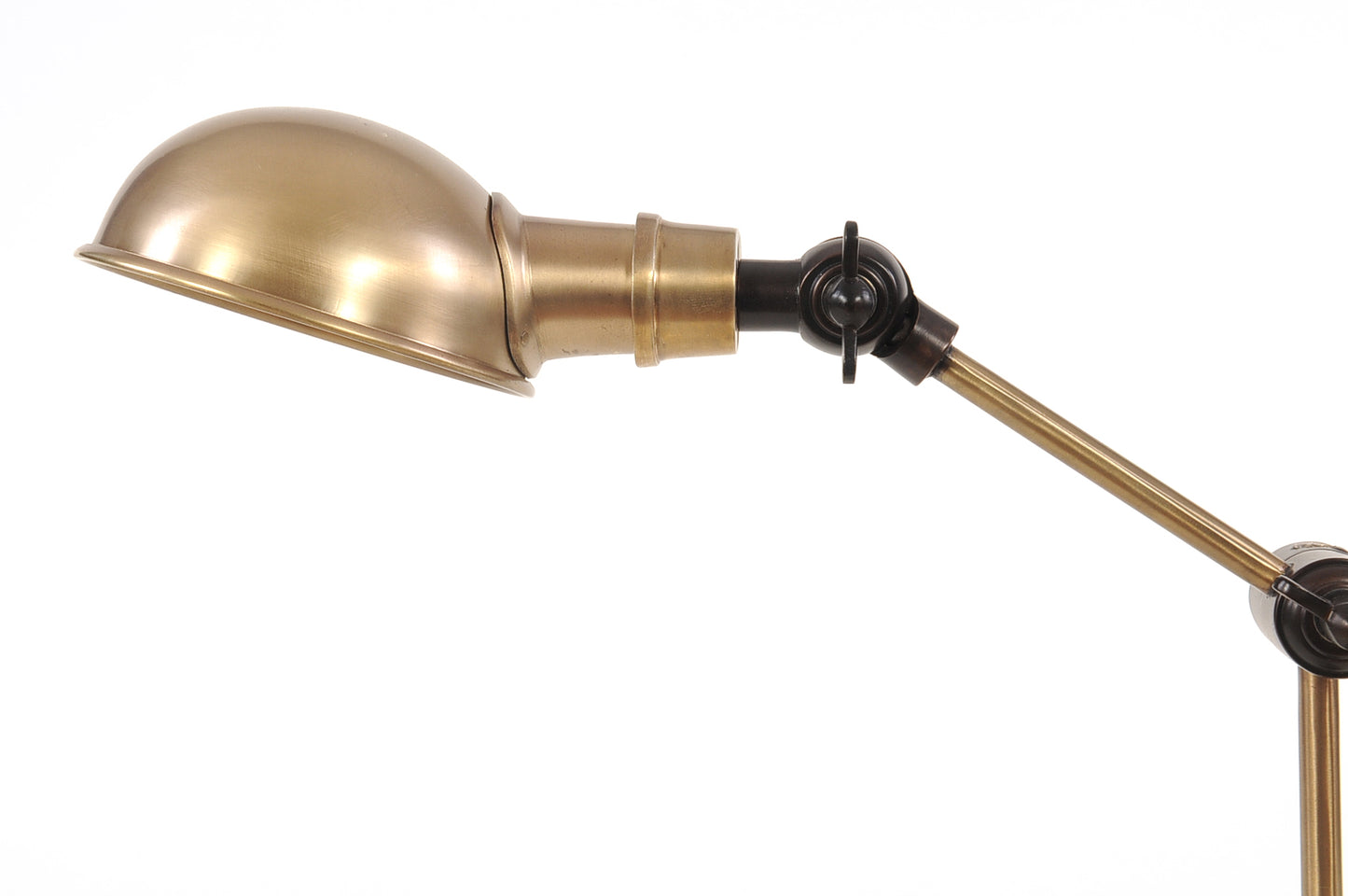 Black Adjustable Desk Table Lamp w/ Gold Bowl Shade