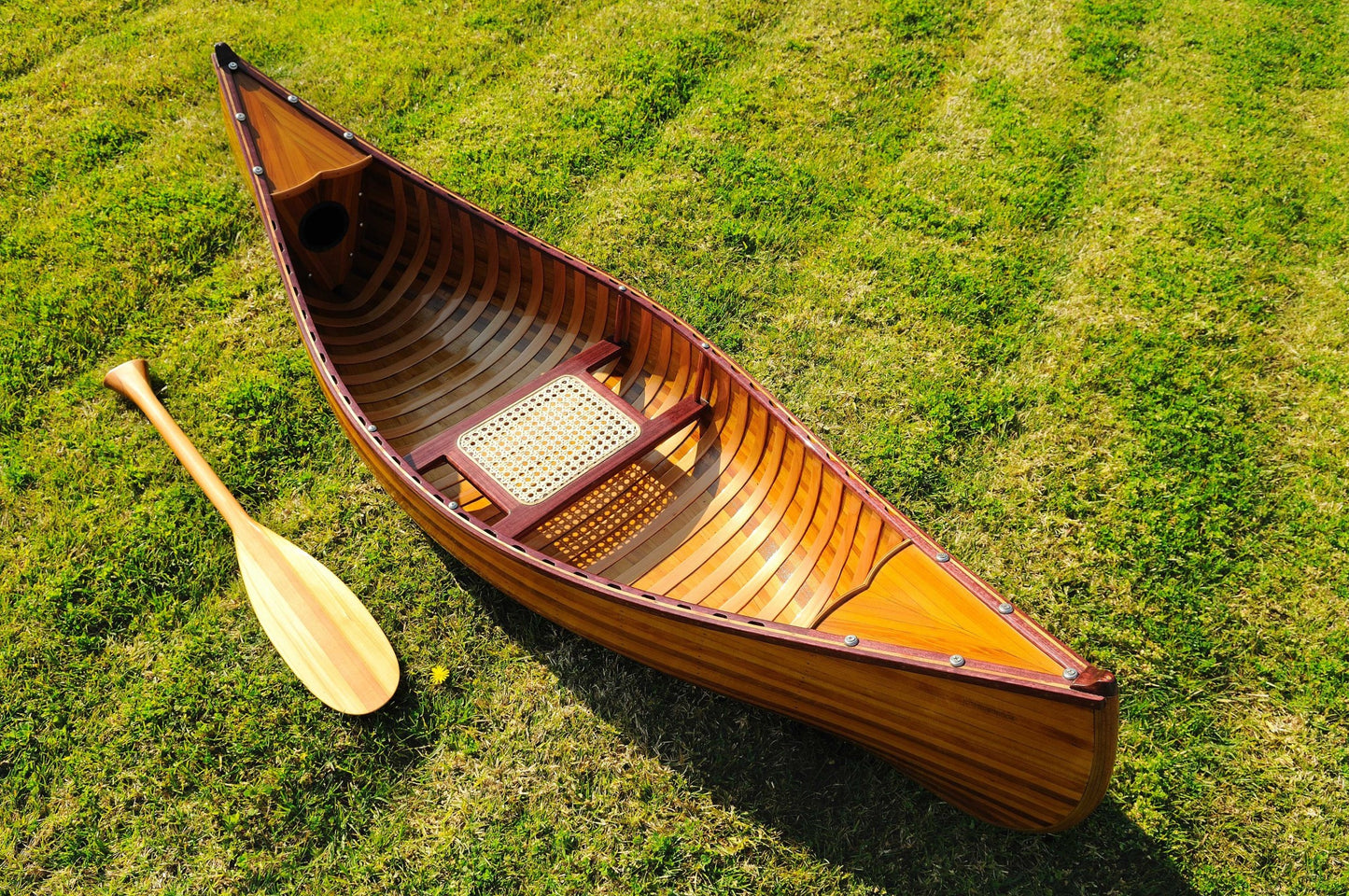 Wooden Canoe With Ribs