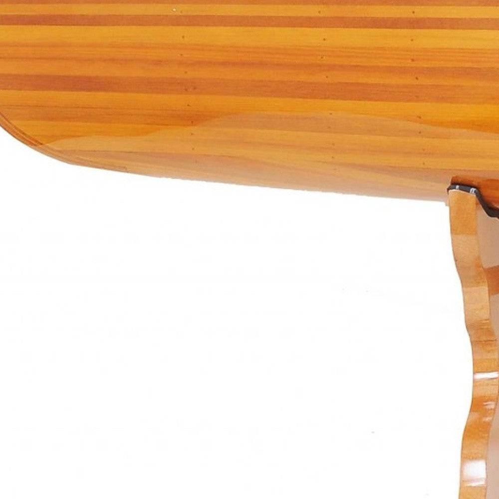Natural Solid Wood & Glass Canoe Coffee Table