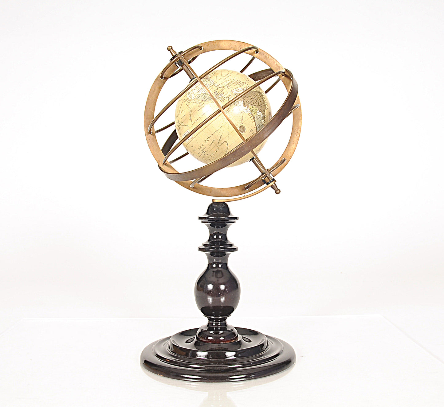 Globe In Brass Rings