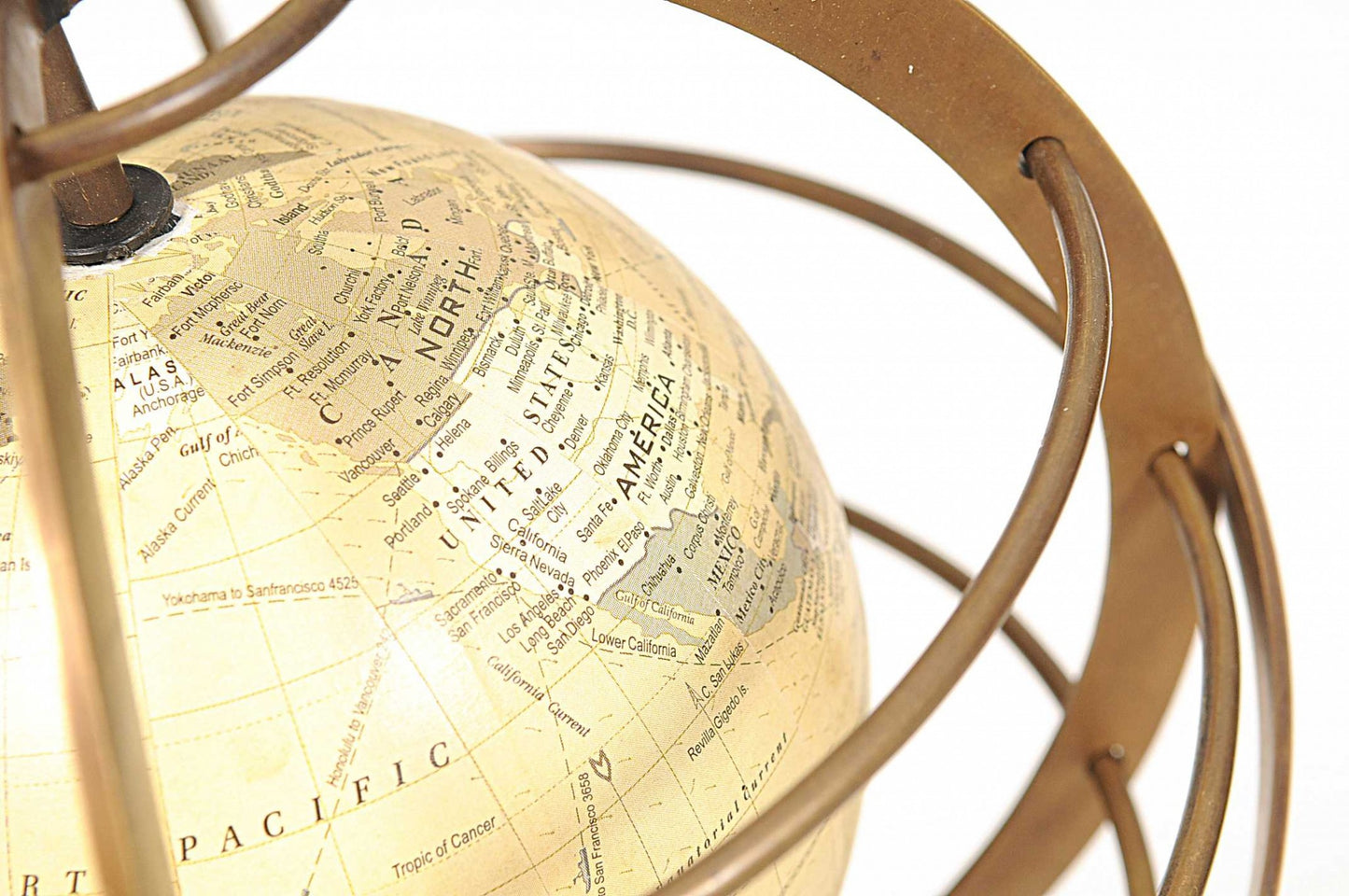 Globe In Brass Rings