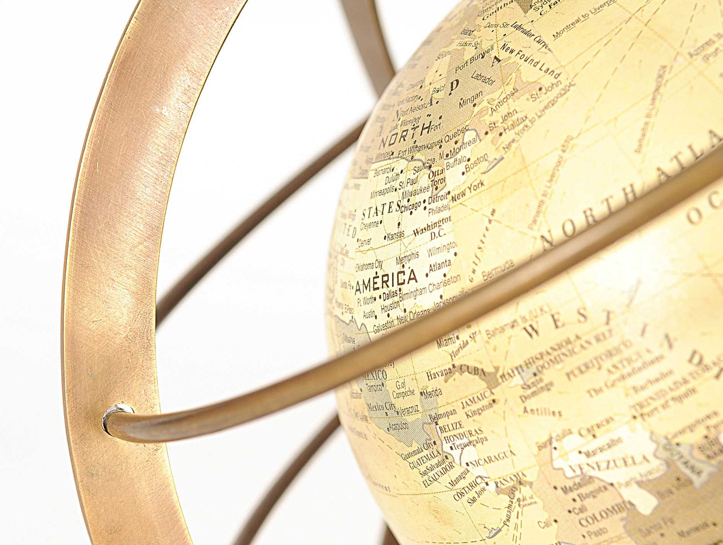 Globe In Brass Rings