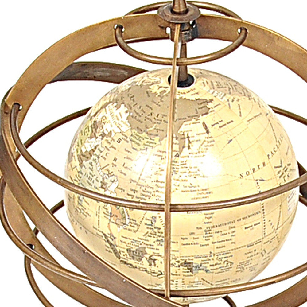Globe In Brass Rings