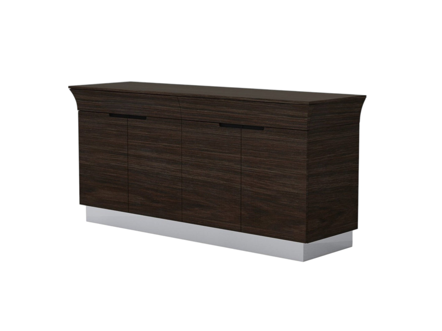 Dark Brown 2 Drawer Sideboard Table w/ 4 Doors