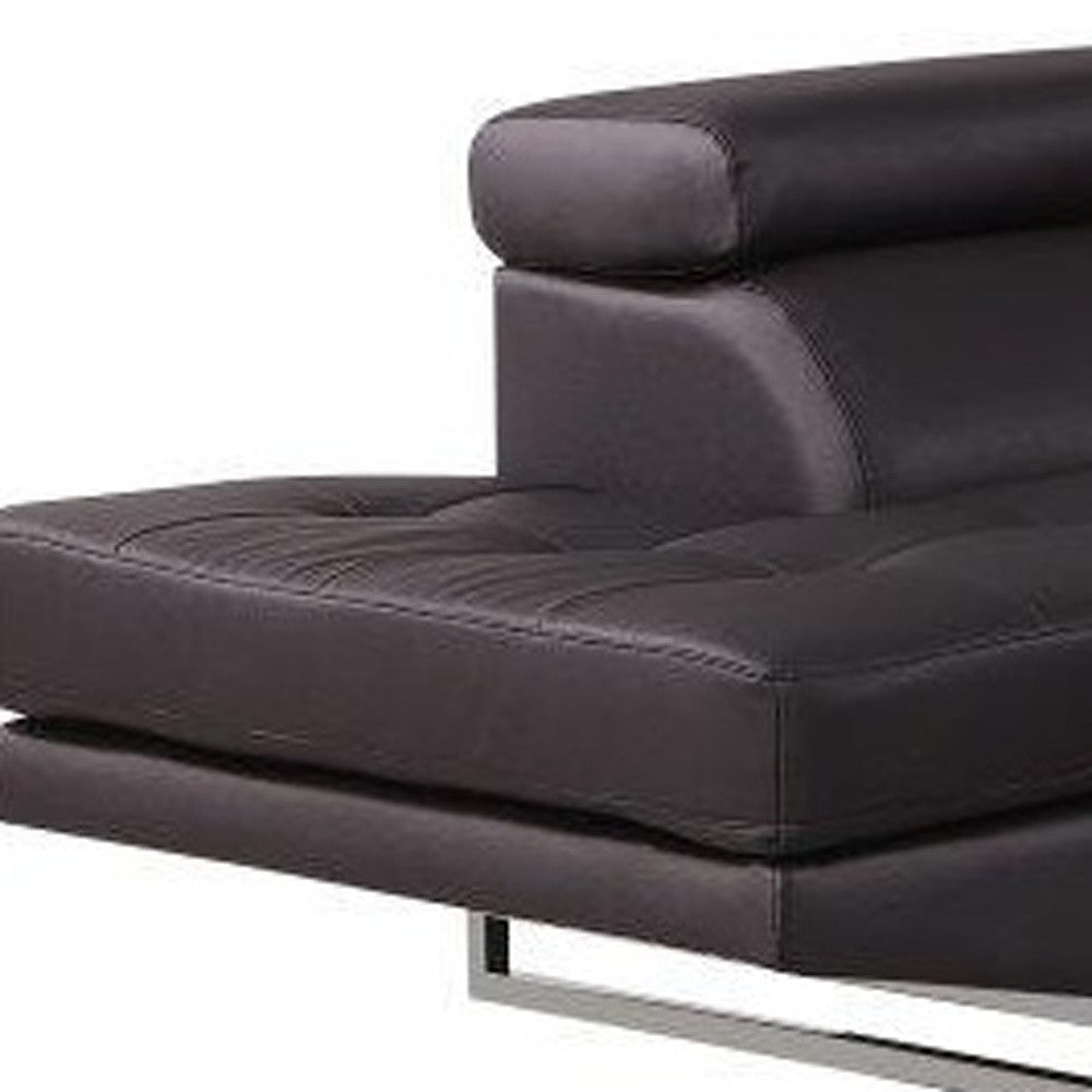 Black Leather L Shaped 2 Piece Sectional