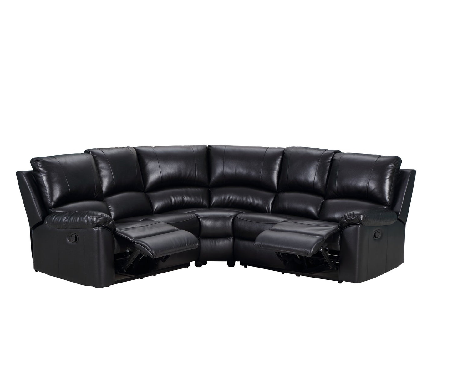 Black U Shaped 3 Piece Sectional