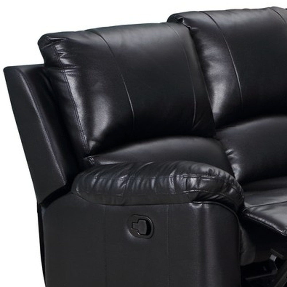 Black U Shaped 3 Piece Sectional