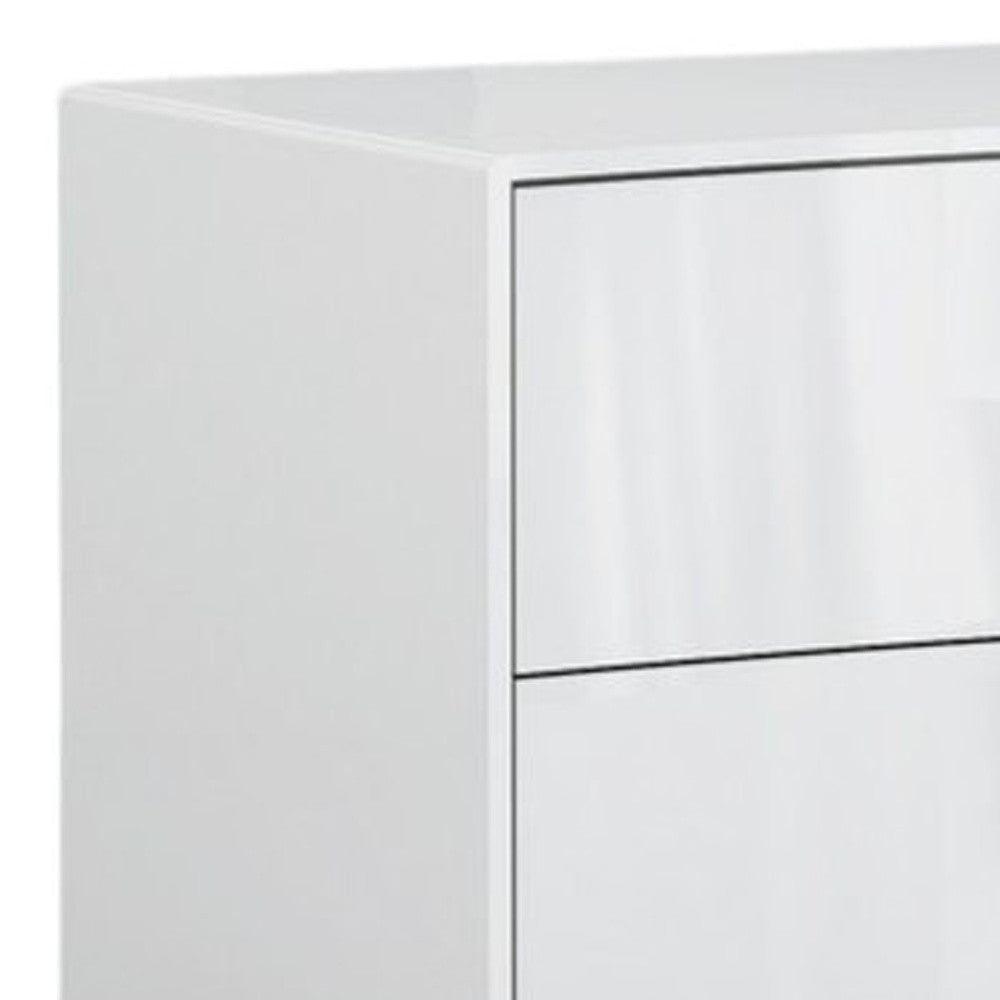 White 2 Drawer Nightstand