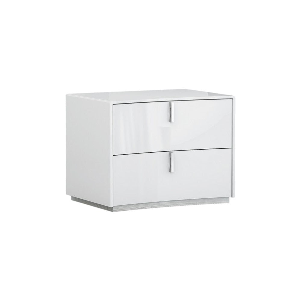 White 2 Drawer Nightstand
