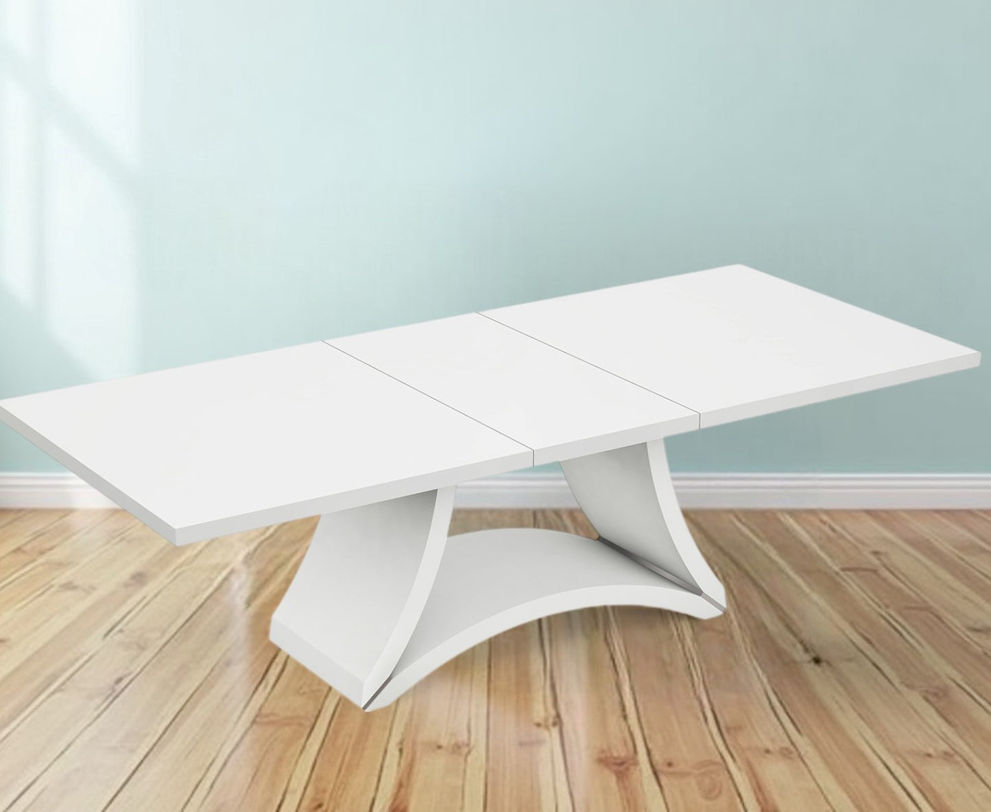 White Solid Manufactured Wood Dining Table