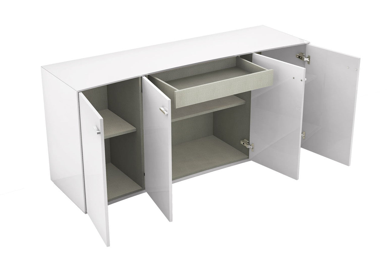 White Sideboard Table w/ 4 Doors
